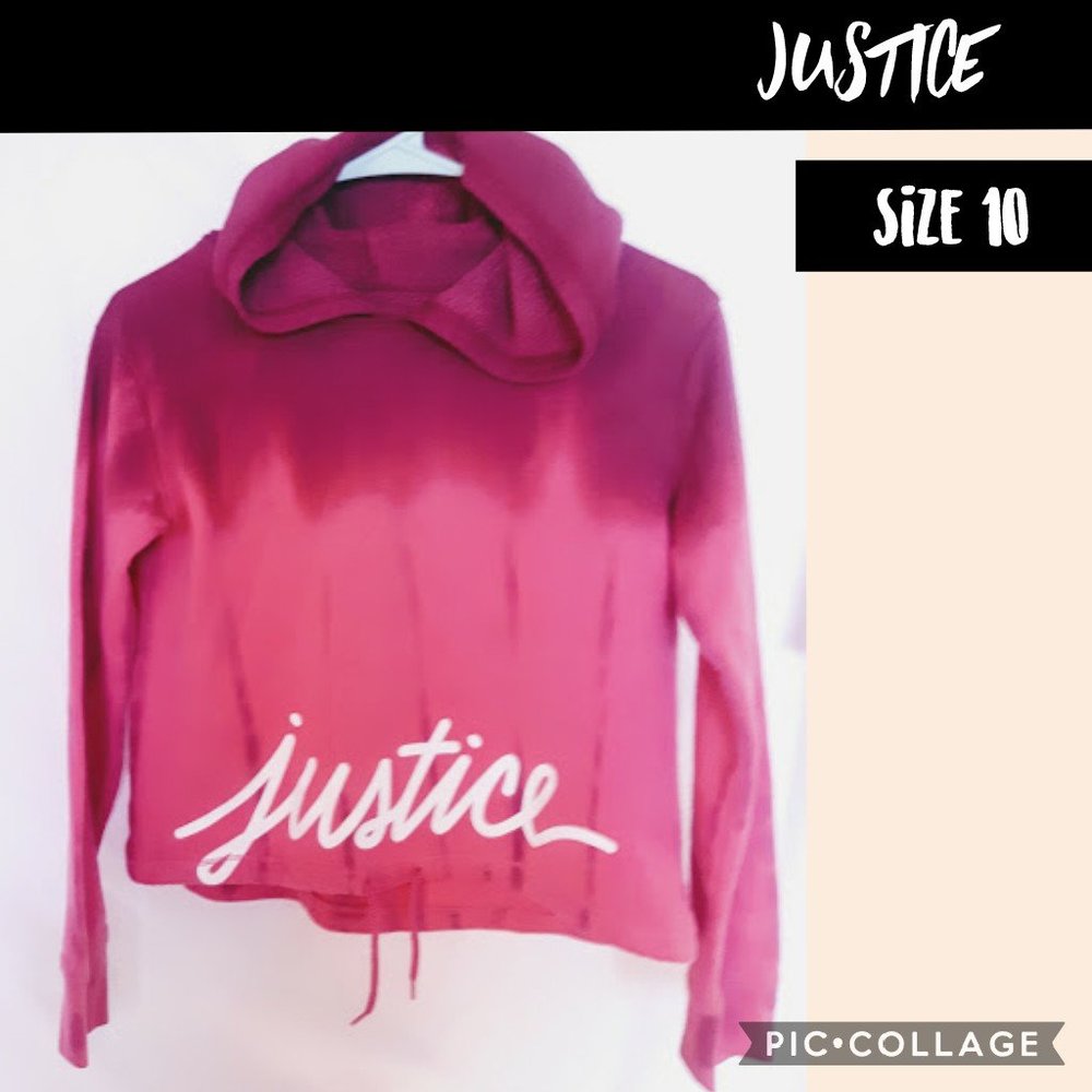 Justice Dip Dyed Crop Hoodie